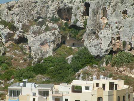Caves and tunnels were dug in the limestone to shelter the population from bombing