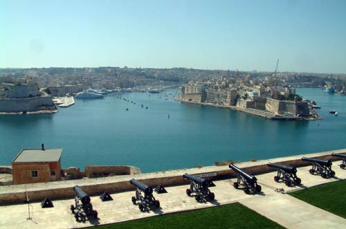Views  of Valletta Harbour from Upper Barrakka Gardens Valletta Malta